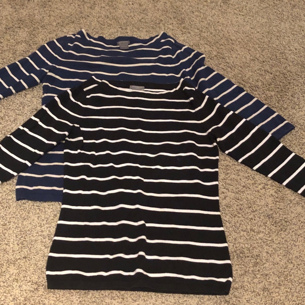 Ann Taylor Petites striped boat neck sweater
